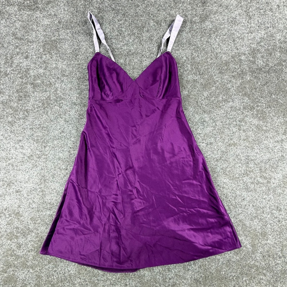Victoria's Secret Slip Dress Womens Small Purple Crossback Strap Sweetheart Neck